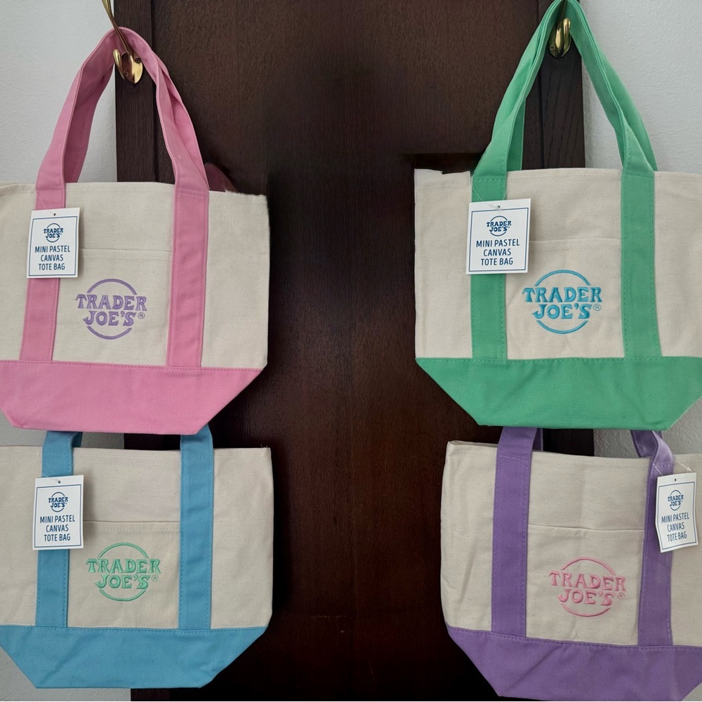 Trader Joe’s Pastel Canvas Tote Bags
